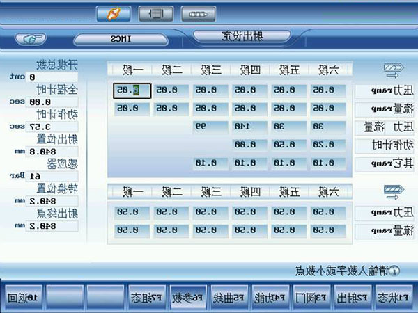 注塑工艺参数设置示意图